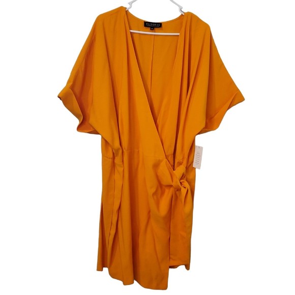 Eloquii Orange Wrap Jumpsuit - Picture 2 of 11